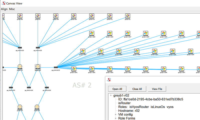A 1300 Node Virtual-network specification in Netmapper