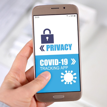 COVID-19 tracking app on phone