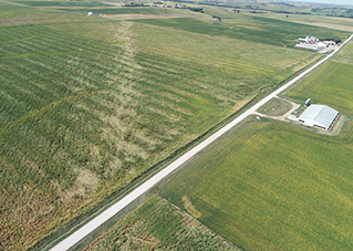 The track of a tornado