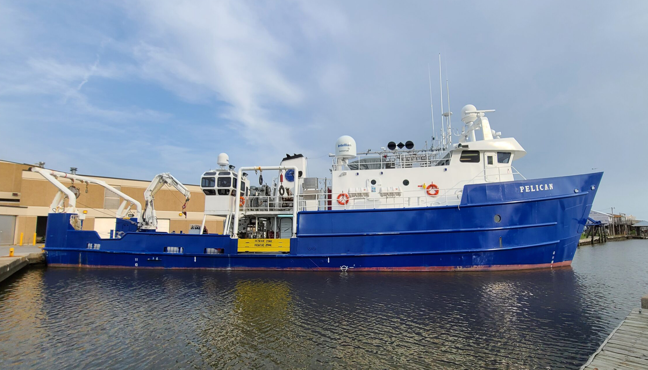 The R/V Pelican at dock