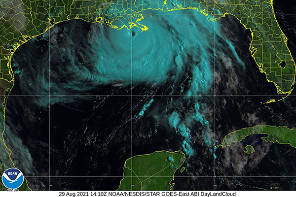 Map of Hurricane Ida