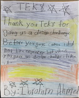 Student feedback about experience in TEK8program