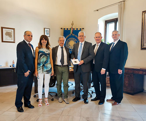 Leaders representing Mississippi State University visited with leaders at 
the University of Salento in Italy